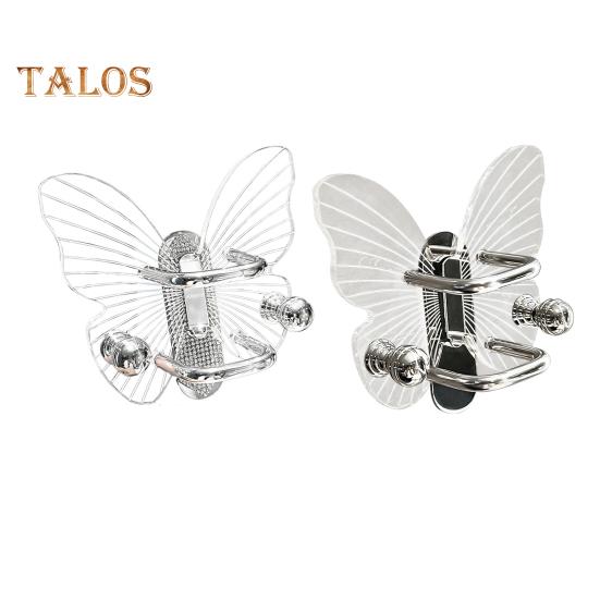 Transparent Hook Strong Load-bearing Butterfly Shape Simple Installation Self Adhesive Key Towel Hook Storage Rack