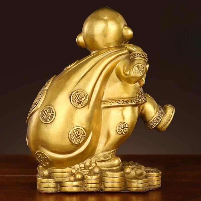 1pc Chinese Style Metal Monkey Ornament Zodiac Monkey Ornament Living Room Home Decor Housewarming Gift Feng Shui Accessories