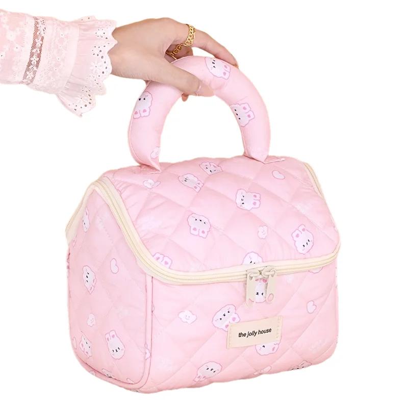 1pc New Cute Brown Bear Makeup Bag Christmas Gift Large-capacity Portable Travel Storage Bag Toilet Bag Makeup Bag Girl