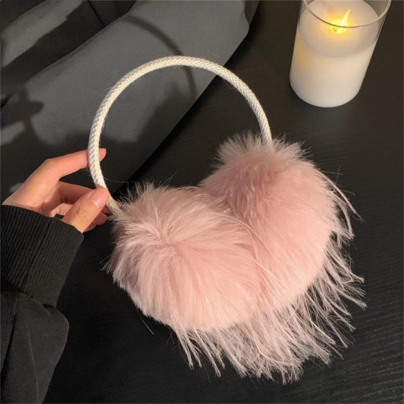 Furry Earmuffs Headwear Stay Warm and Trendy Long Haired Oversized Ear Warmer