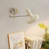 Adjustable White Wall Lamp Swing Arm Bedroom Bedside Living Room Multifunctional LED Light Retractable Hardwired Study Reading