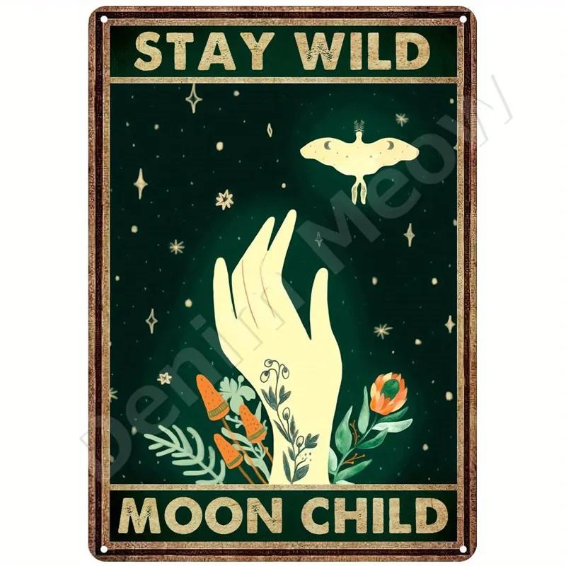 Bądź łaskawy dla swojego umysłu Retro Blaszane Znaki Inspirujące Cytaty Sztuka Ścienna Znak Muza Vintage Wystrój Domu Pokoju Ogrodu Hipisowska Dziewczyna Plakat