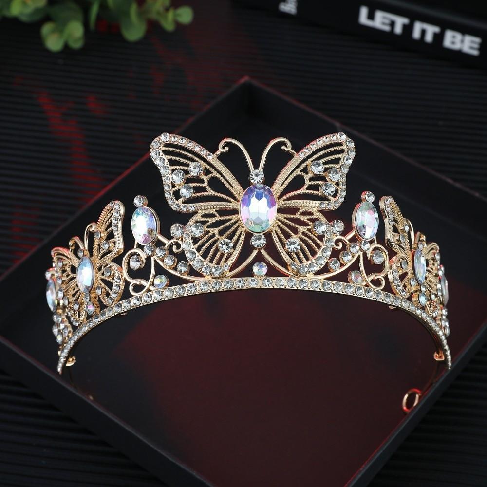 Gold Plated Bridal Tiara Crown Adjustable Fit Bridal Headpiece New Hair Crown Women