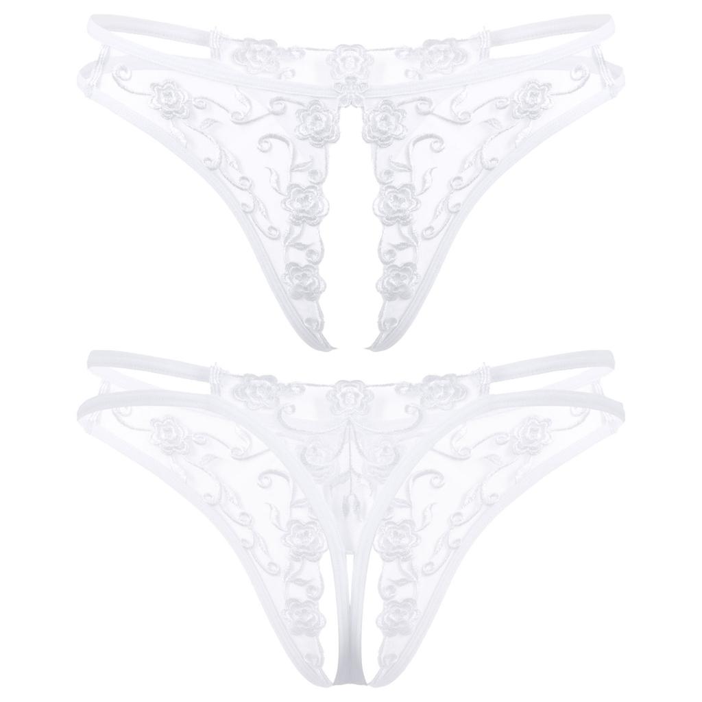 Sexy Lace Muži Sissy Kalhotky Gay Bikiny G-String Crotchless Kalhotky Tanga Spodní prádlo