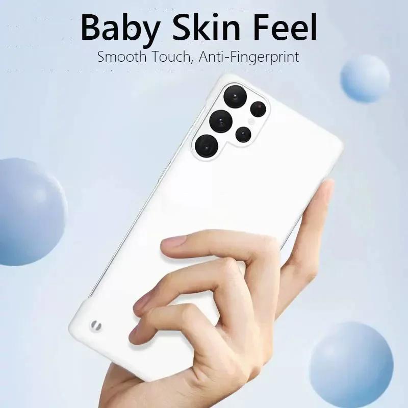 Bezrámový tenký matný pevný zadní kryt pro Samsung Galaxy S23 FE S24 Ultra S21 FE S22 Plus 5G ShockProof Fundas Coque