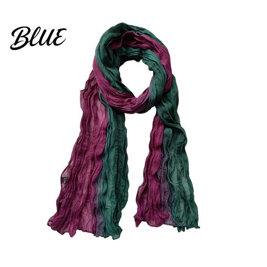 Unisex Fashion Shawl Neck Wrap Pleated Warm Gradient Design Scarf Two-Color Bow Tie Cold Weather