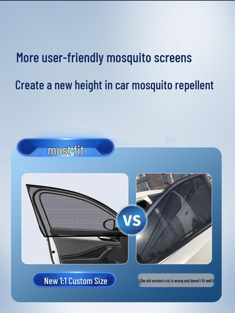 Car Window and Sunroof Anti-Mosquito Mesh: Insect-proof Sun Protection Screen & Curtain.