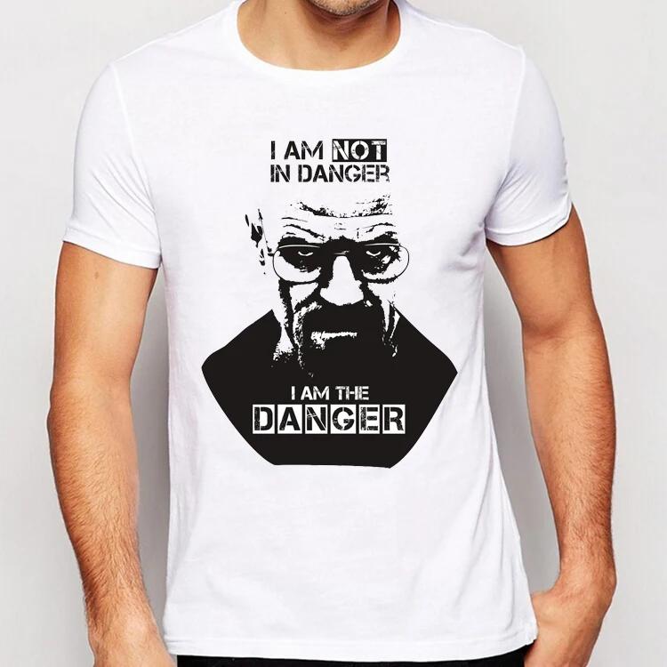 Newest Men Fashion Breaking Bad T-shirt Heisenberg Iam the Denger Retro Printed Hipster Tops Short Sleeve Casual  Tee