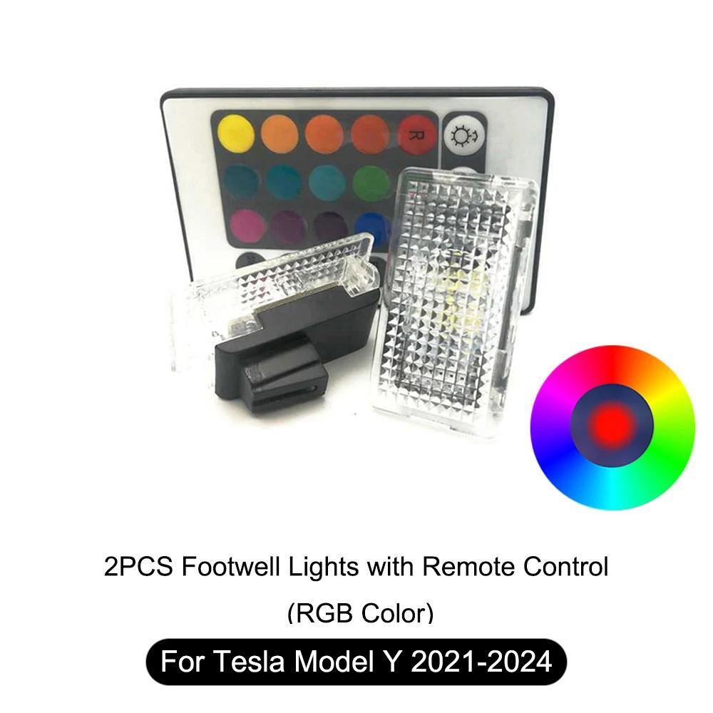 For Tesla Model Y -2024 LED Atmosphere Foot-Well Lights Ultra Bright Puddle Door Bulb Interior Lighting