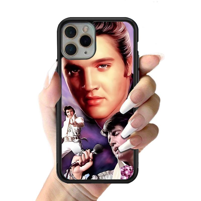 Elvis Presley Singer Phone Case Silicone PC+TPU Case for iPhone 11 12 13 Pro Max 8 7 6 Plus X SE XR Hard Fundas