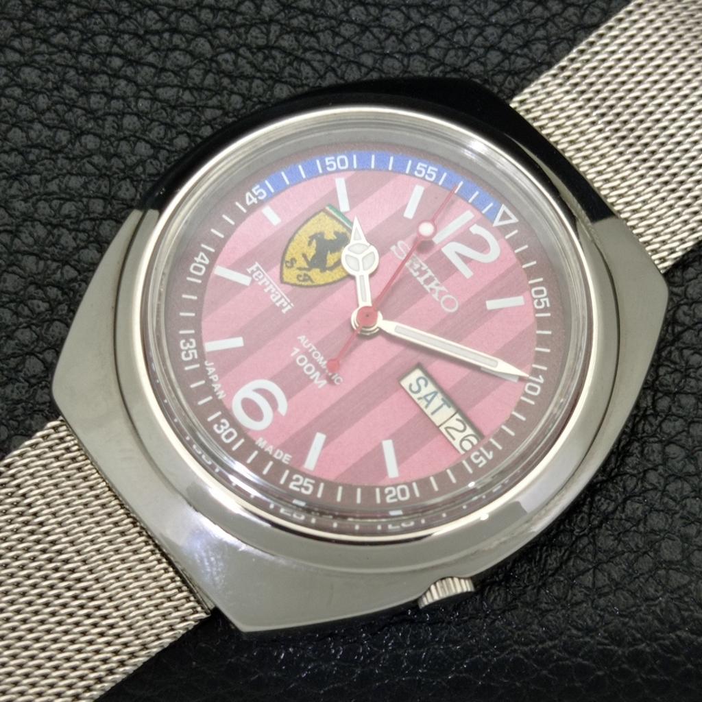 SEIKO AUTOMATIC VINTAGE 7009A JAPAN MENS FERRARI DIAL WATCH a700405-5