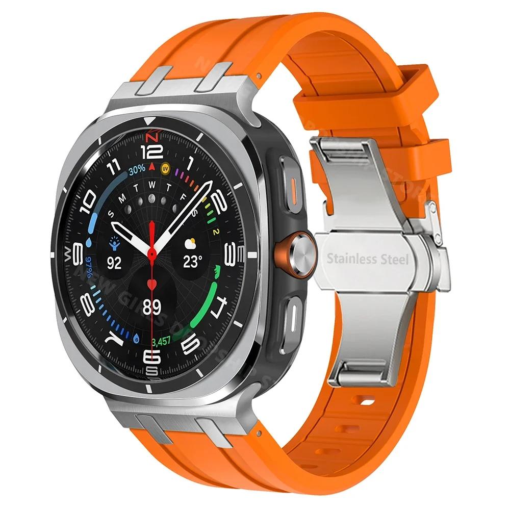 AP Silicone Loop Strap for Samsung Galaxy Ultra 47mm Luxury Men Sports Band for Samsung Galaxy Ultra Butterfly Buckle Watchband