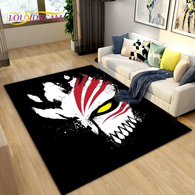 Bleach Japan Anime Cartoon Area Tapete Grande, Tapete de Carpete para Sala de Estar Quarto Sofá Capacho Decoração, Tapete de Piso Antiderrapante para Brincar de Criança