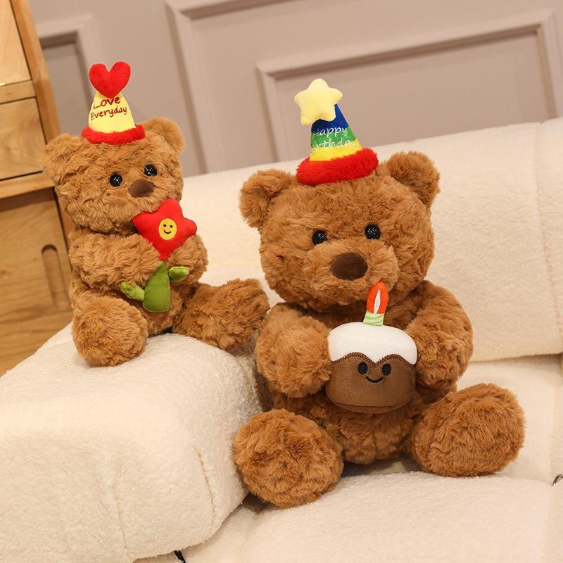 The Same Cake Bear Doll Plush Toy Cute Milk Tea Bear Doll Hug Bear Birthday Gift Girl