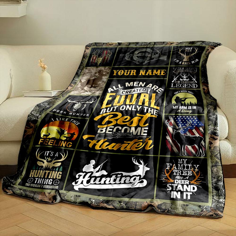 Personalized Deer Hunting Blanket Camo Style Deer Hunting,bedroom Blanket for Livingroom Couch lunch break Soft throw for Friend's festival Gift
