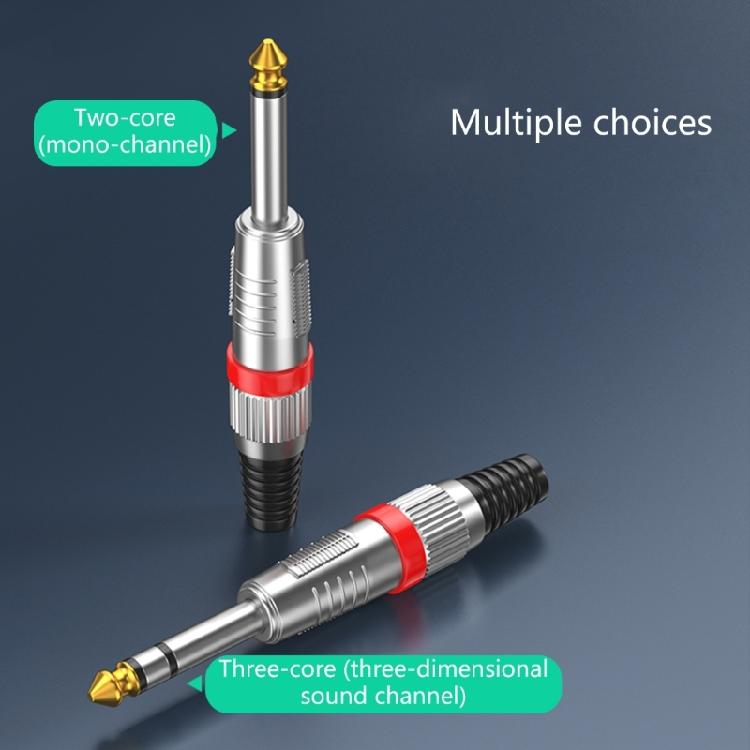 Professional Male Connector 6.35mm Gold Contacts Metal Housing Secure Threaded For Broadcasters Live Sound