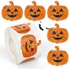 500 Sheets/roll Halloween Pumpkin Stickers Waterproof Sticker Decoration Decals Crafts Decals For Fall Decorating Holiday Party