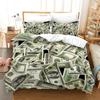 Gelddruck Bettbezug King/Queen Größe, Dollar-Scheine mit dem Porträt von Ben Franklin, Dekoratives 2/3-teiliges Polyester-Bettwäscheset