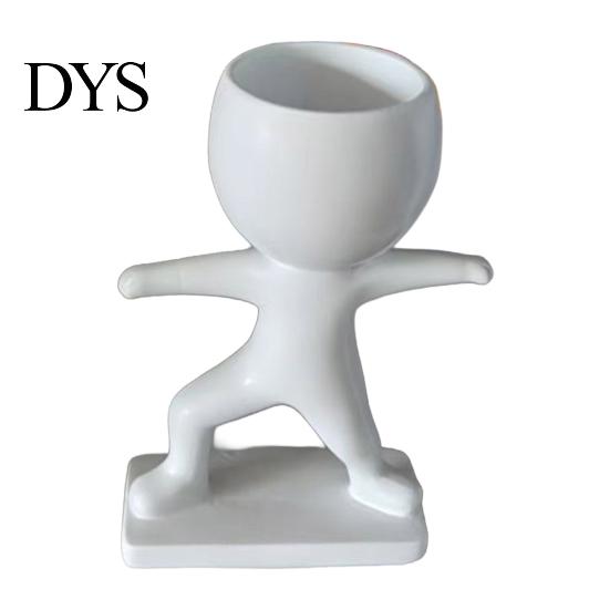 Creative Sports Figure Planter Fun Workout Planter, Modern Resin Treadmill Runner Plant Pot, Dumbbell Succulents Pot Head Design Body Builder Holder,