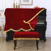 Classical Thicken Velvet Piano Cover Tassel Drape Design Long / Half Cover Fabric Piano Top Towel With 60x40cm Piano Bench Cover