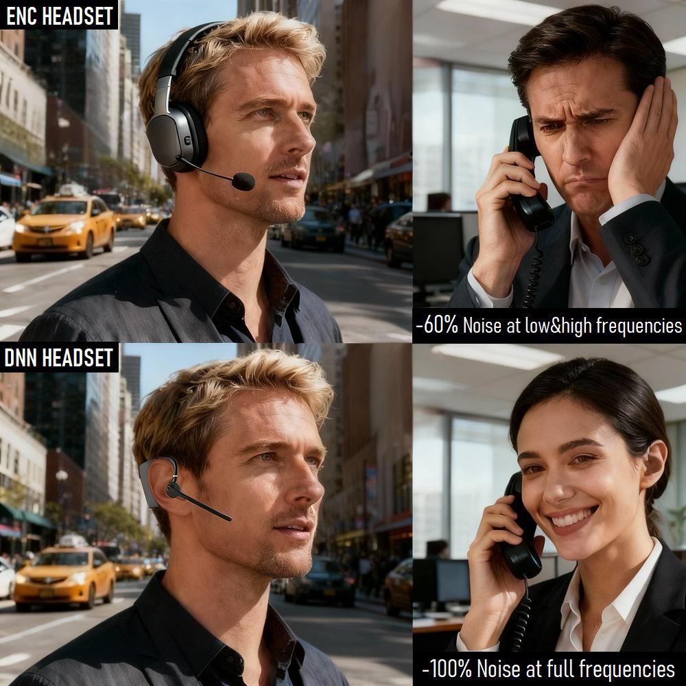 DBS Smart Noise-Canceling Single Ear-Hook Headphones for Truck Drivers: AI-Enhanced Calls, HD Audio, Long Standby.