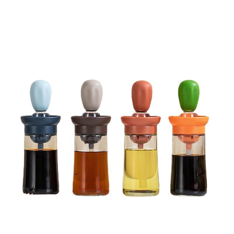 Silicone Oil Brush Bottle with Integrated Brush Head and Measurable Atomizing Sprayer