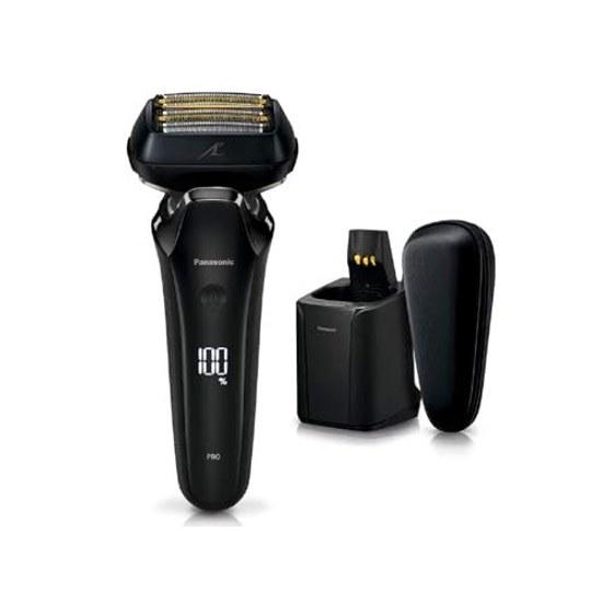 Panasonic Lambda Dash PRO Mens Shaver 6-Blade Fully Automatic Cleaning ChargerSemi-Hard Case Included Can Shave While Charging Craft Black ES-LS9Q-K