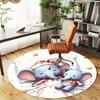 1pc elephant pajamas Round Chair mat Area Rug - Non-Slip, Floor Mat for Office, Bedroom, and Indoor Decor c1118248