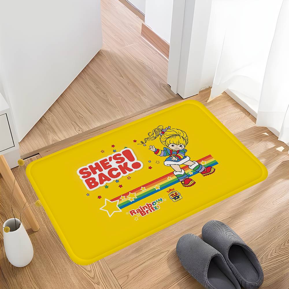Rainbow Brite Anime Hallway Carpet Non-Slip Laundry Room Mat Laundry Decor Balcony Child Living Room Bedside Area Rugs