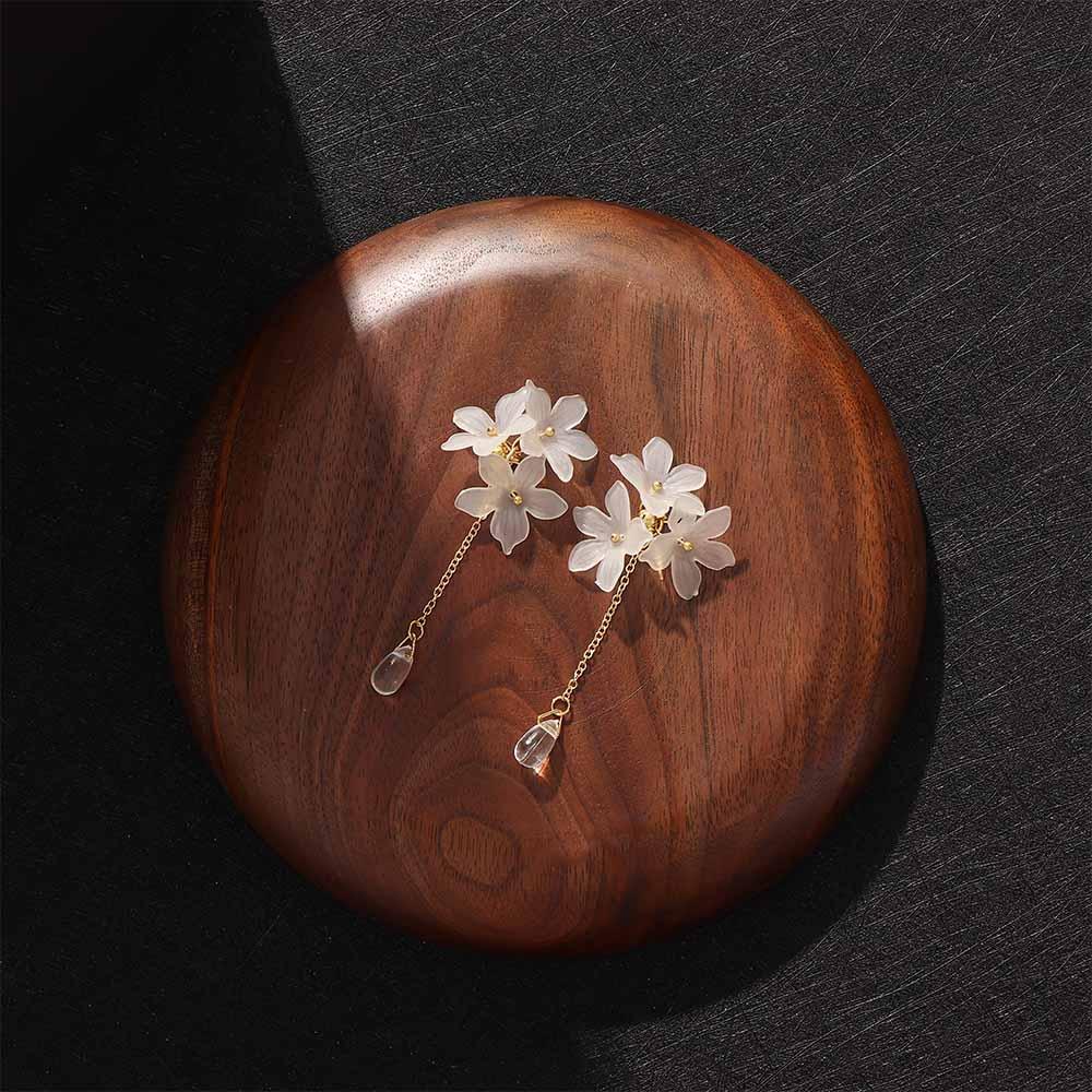 Japan Transparent Crystal Dangle Fashion Small Elegant Ear Studs Jewelry Drop Earrings Eardrop