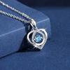 Yousheng 1 Set Hollow-Out Heart Necklace Bracelet Blue Rhinestone Necklace Love Heart Bracelet Women Jewelry Anniversary Valentine's Day Gift for Her