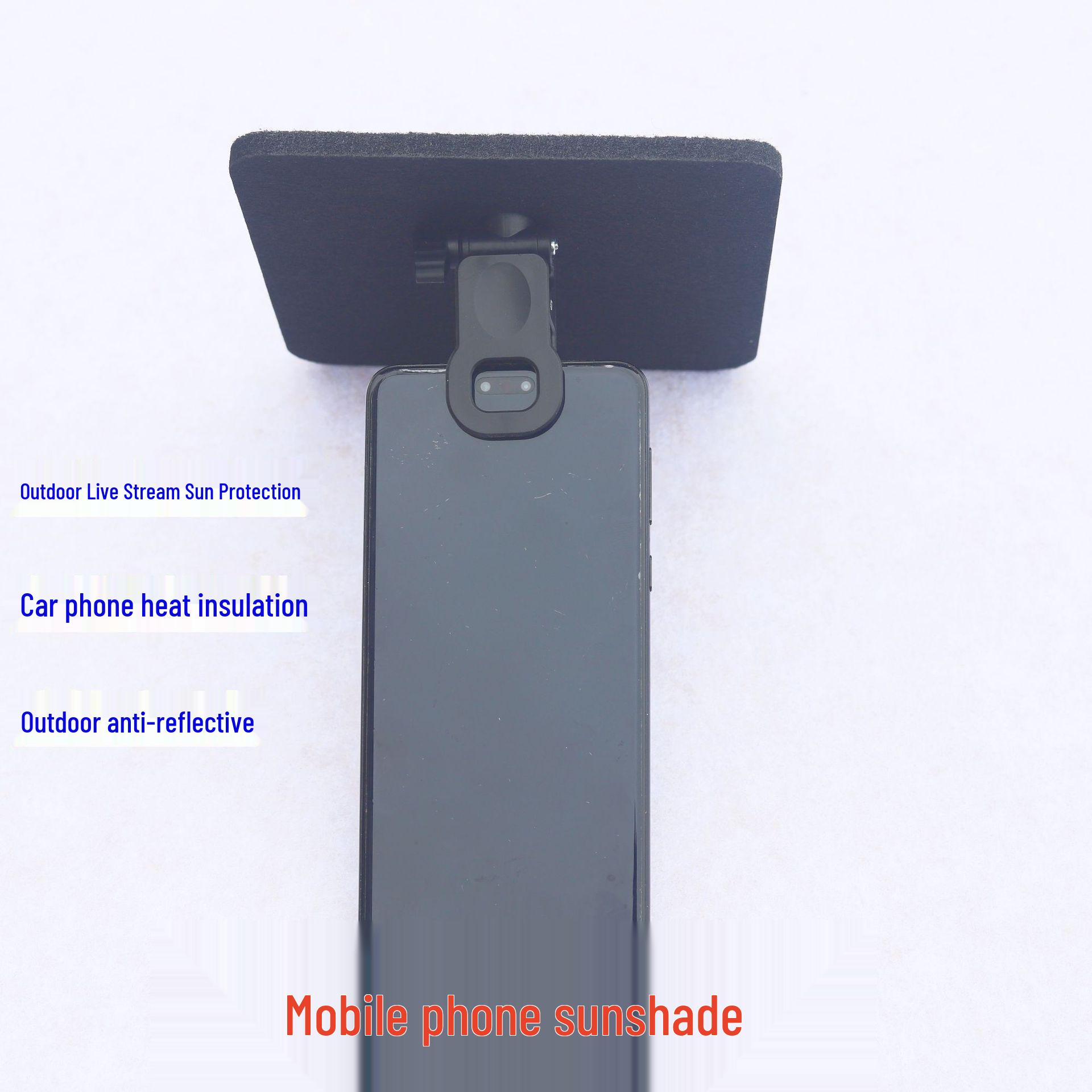 Anti-Glare Car Phone Holder with Sunshade and Heat Shield for Ride-Hailing Drivers