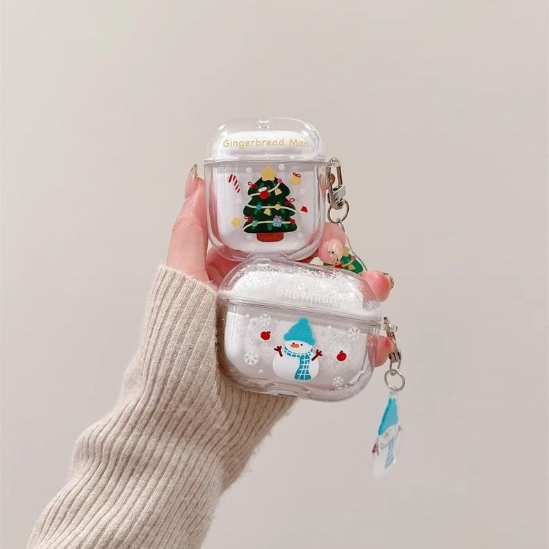 Cartoon quicksand Christmas gingerbread man Apple AirPodspro1 earphone cover 1st generation pendant 1st generation hard pro female