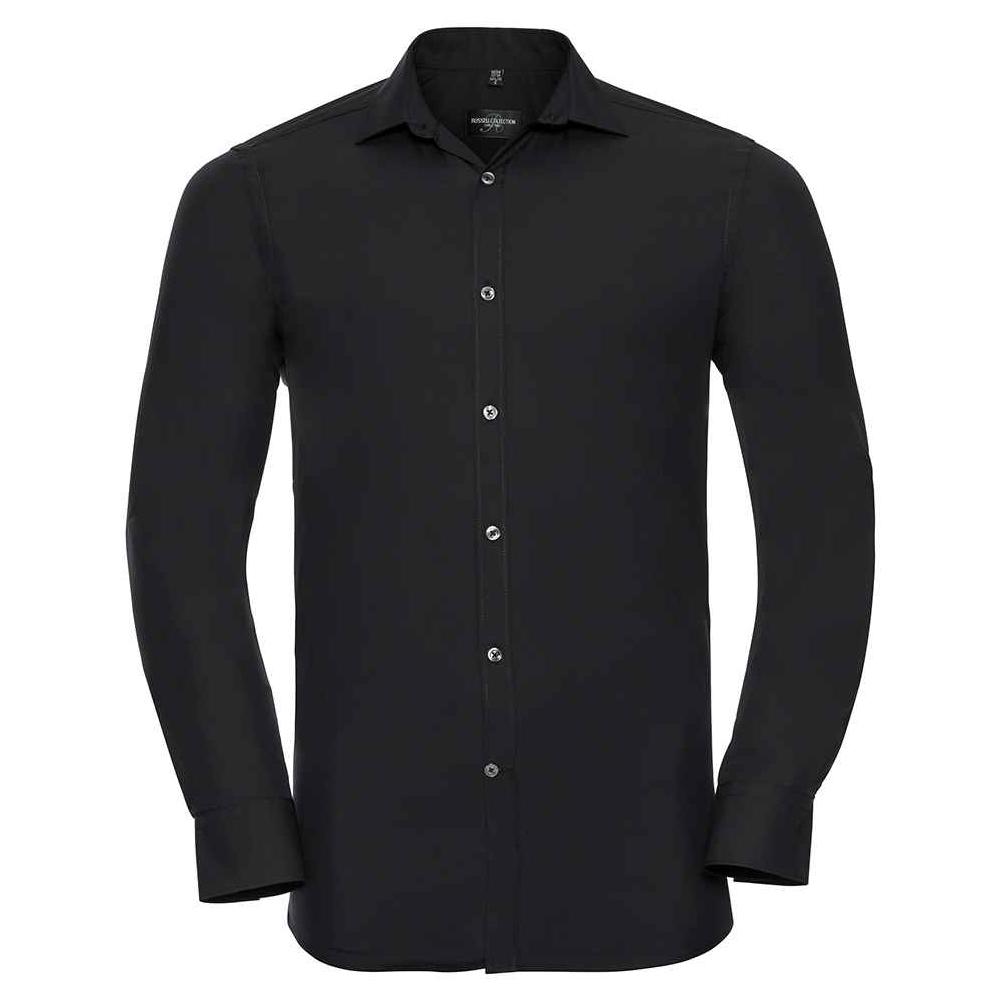Russell Collection Mens Ultimate Stretch Slim Long-Sleeved Shirt