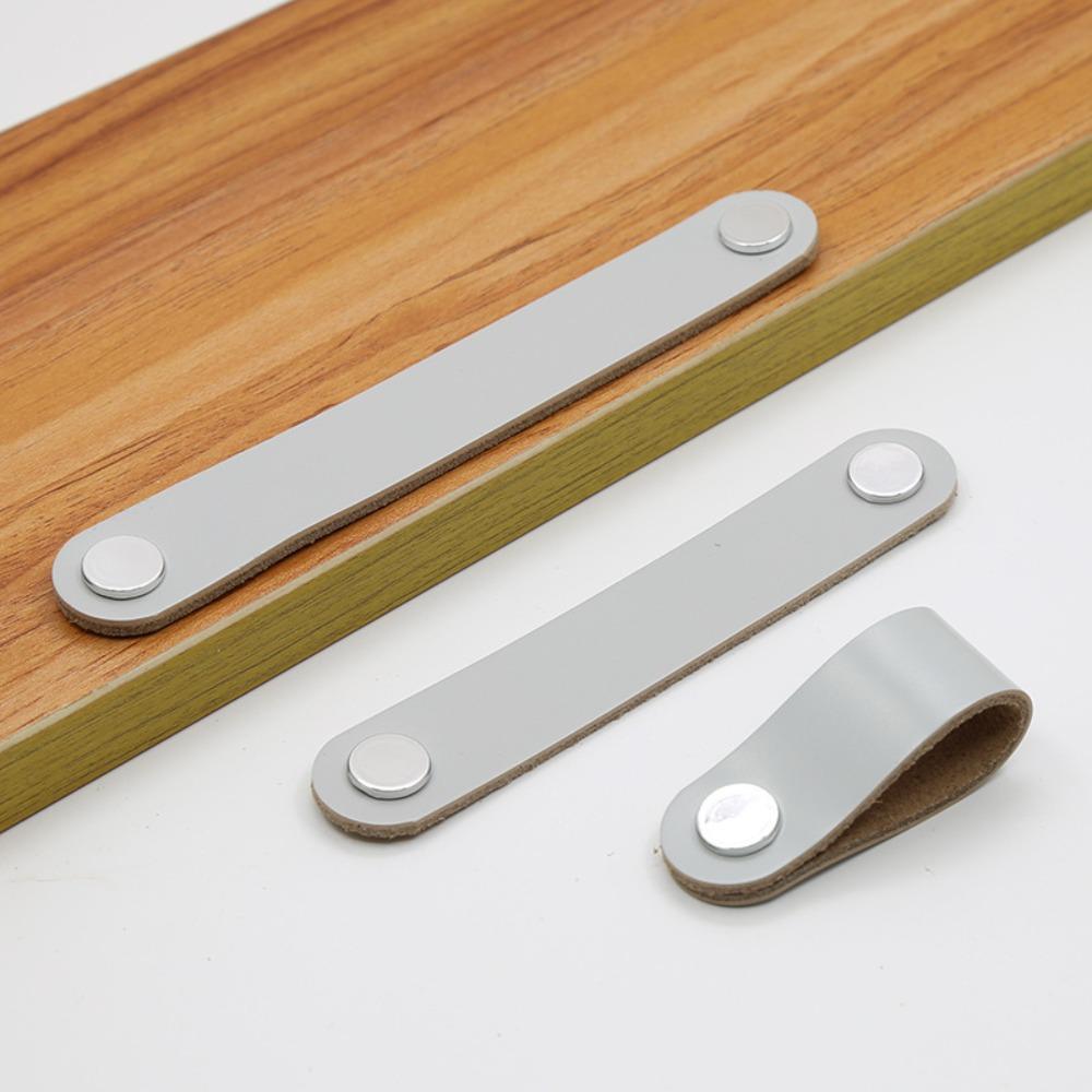 

Black Drawer Handle Brown Cabinet Pulls Classic Leather Handle Gift Box