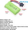 7.4V 500mAh High-Speed Lithium Batteries – 2 Pack – Compatible with EC16 DE85 RC Boat, Car, and Ship Models