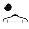 Hangerman Basic Hangers, Suede Hangers, Bottom Hangers, Non-Slip Hangers, Clip Hangers, Multi-Function Hangers with Strong Clips, Black, 10-Piece Set