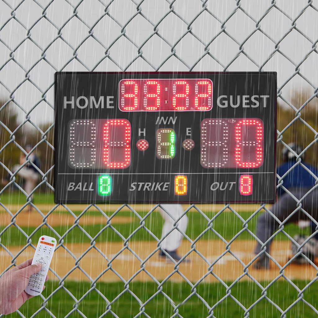 ABS LED Scoreboard,Blue/Black Tabletop Scoreboard Corded Electric for Baseball Games