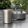 Simple Outdoor Camping Cup Coffee Double Wall Stainless Steel Cup Travel Handle Folding Cup Camping Silver Mug, Cup, Cup, 400ML,