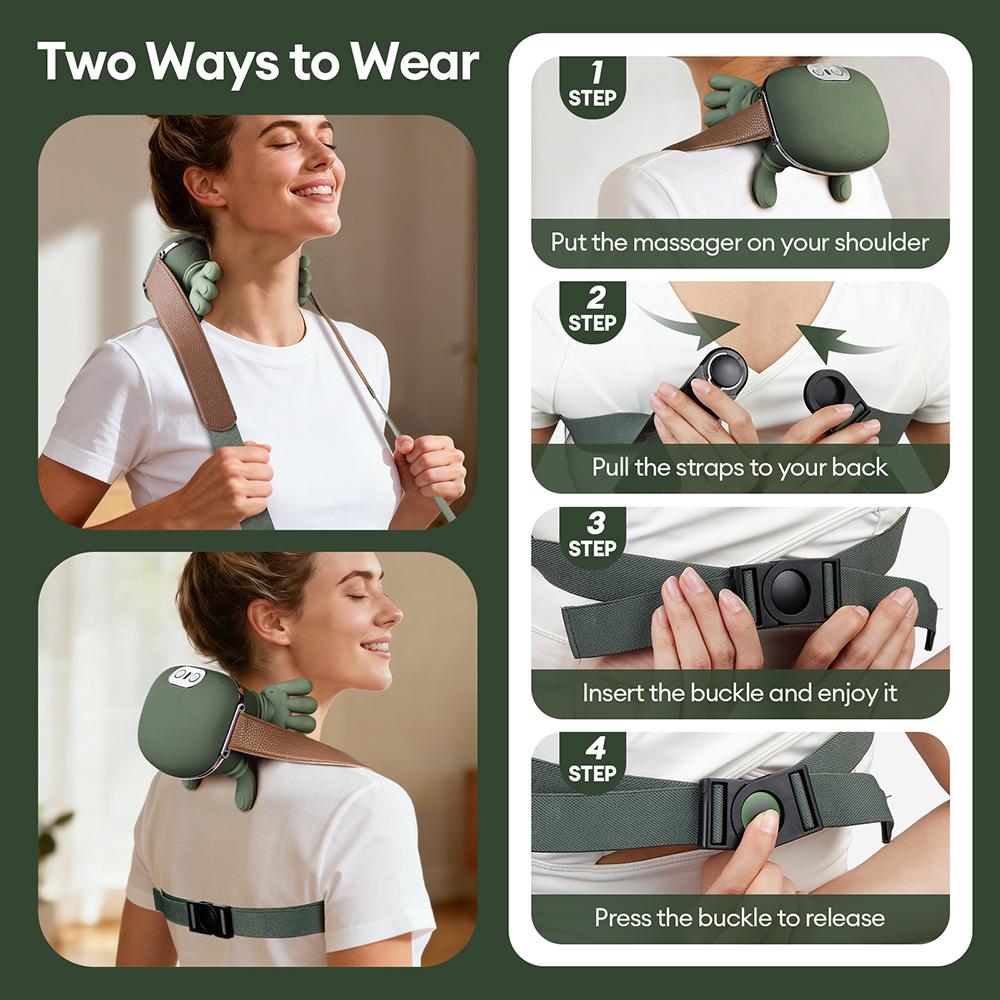 Foreverlily Bionic Finger Neck Shoulder Massager Neck Cervical Trapezius Kneading Massage Shawl Bionic Hand Neck masajeador