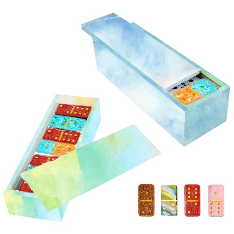 Handicrafts Soap Candle Resin Casting Mold DIY Crafts Mold Handmade Domino Storage Box Mold Aroma Plaster Silicone Mold