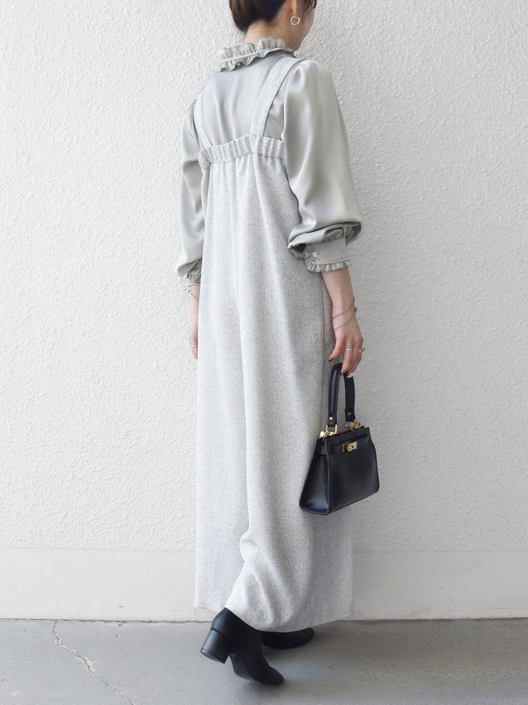 Ships Any Machine Washable Tweed-Like Overalls [Navy Blue] 724550092 Light Gray One Size