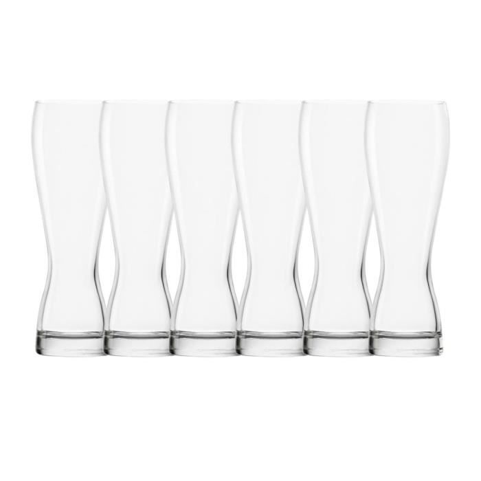 Verres à bière - Verres de blé - Lot de 6 - 0,3 L - Compatible lave-vaisselle - Design élégant