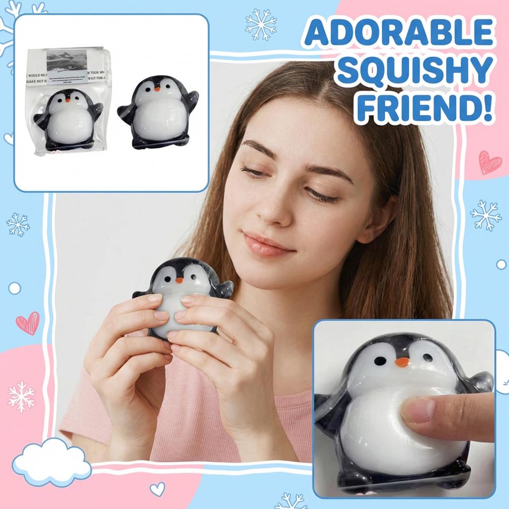 Cartoon Soft Sense Of Mud Stress Relief Toys Cute Penguin Squeeze Slow Rebound Animal Toys Children'S Venting Toys Gifts