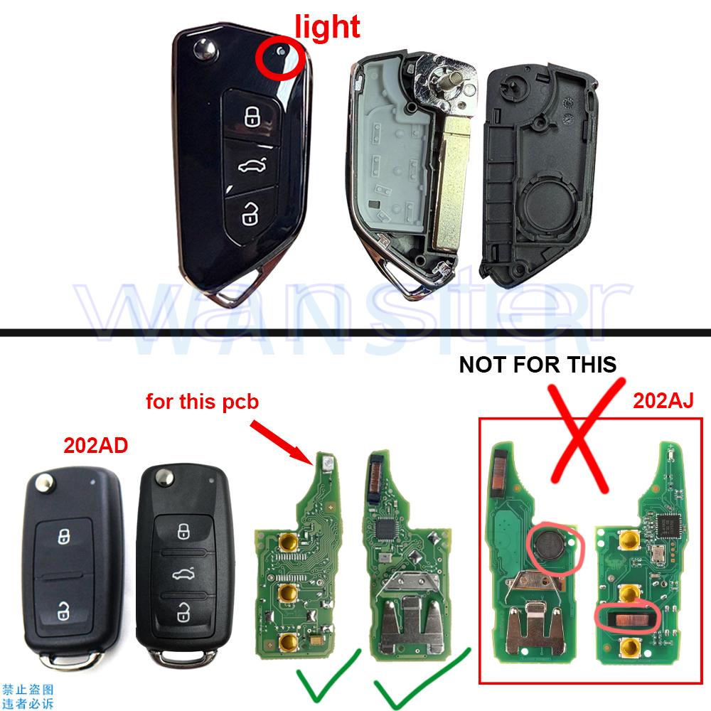 Upgrade Car Key Fob Case Shell Housing For Skoda Seat B5 Mk6 Caddy Tiguan Octavia For Volkswagen Jetta Golf Polo Passat Beetle