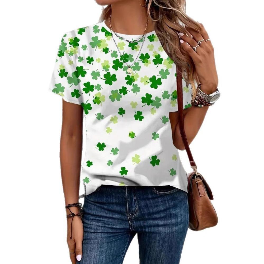 Schäferhund Katze T-Shirts Tier Muster 3D Druck Damen O-Ausschnitt Kurzarm T-Shirt Street Y2k Harajuku T-Shirts Tops Damenbekleidung