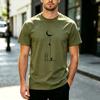 Harajuku Trendy Graphic Crew Neck T Shirt Minimalist Moon Climb Art Print Short Sleeve Tee Cotton Casual Unisex Unisex Streetwear