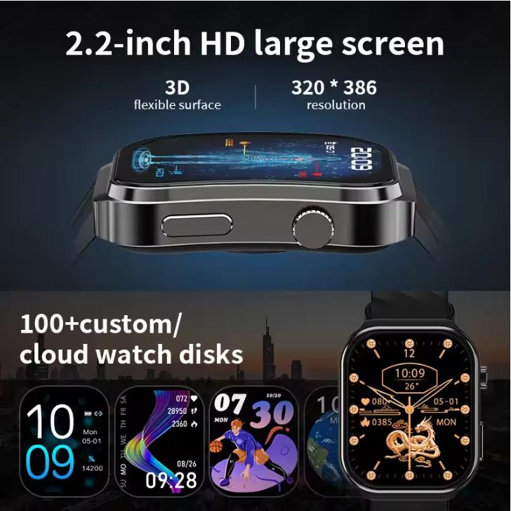 2025 New AI Healthy Diagnose Smart Watch Blood Lipid Uric Acid Bluetooth Call Blood Pressure Health Smartwatch Men Women