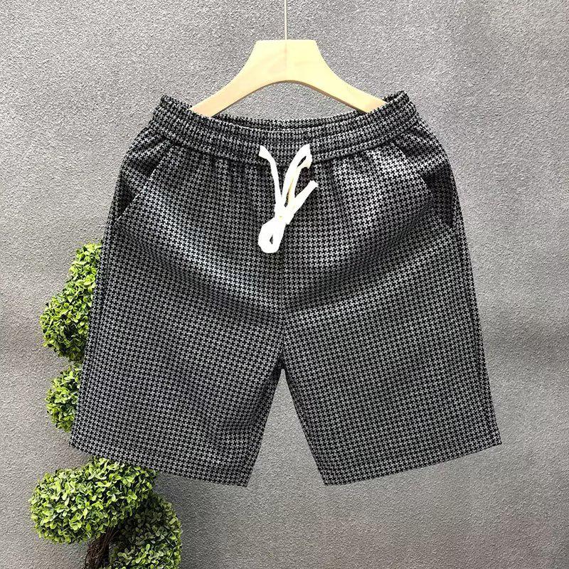 Men's Korean Style Plaid Casual Summer Shorts - Trendy Five-Point Design