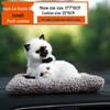 Cartoon Dog Figurine with Bamboo Charcoal Bag for Car Interior Decoration